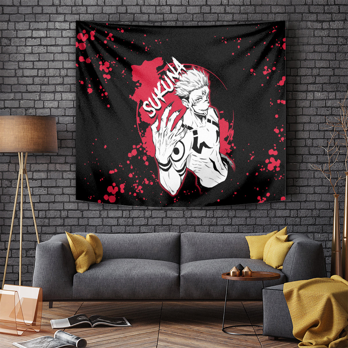 Ryomen Sukuna Jujutsu Kaisen Tapestry Manga Style Art