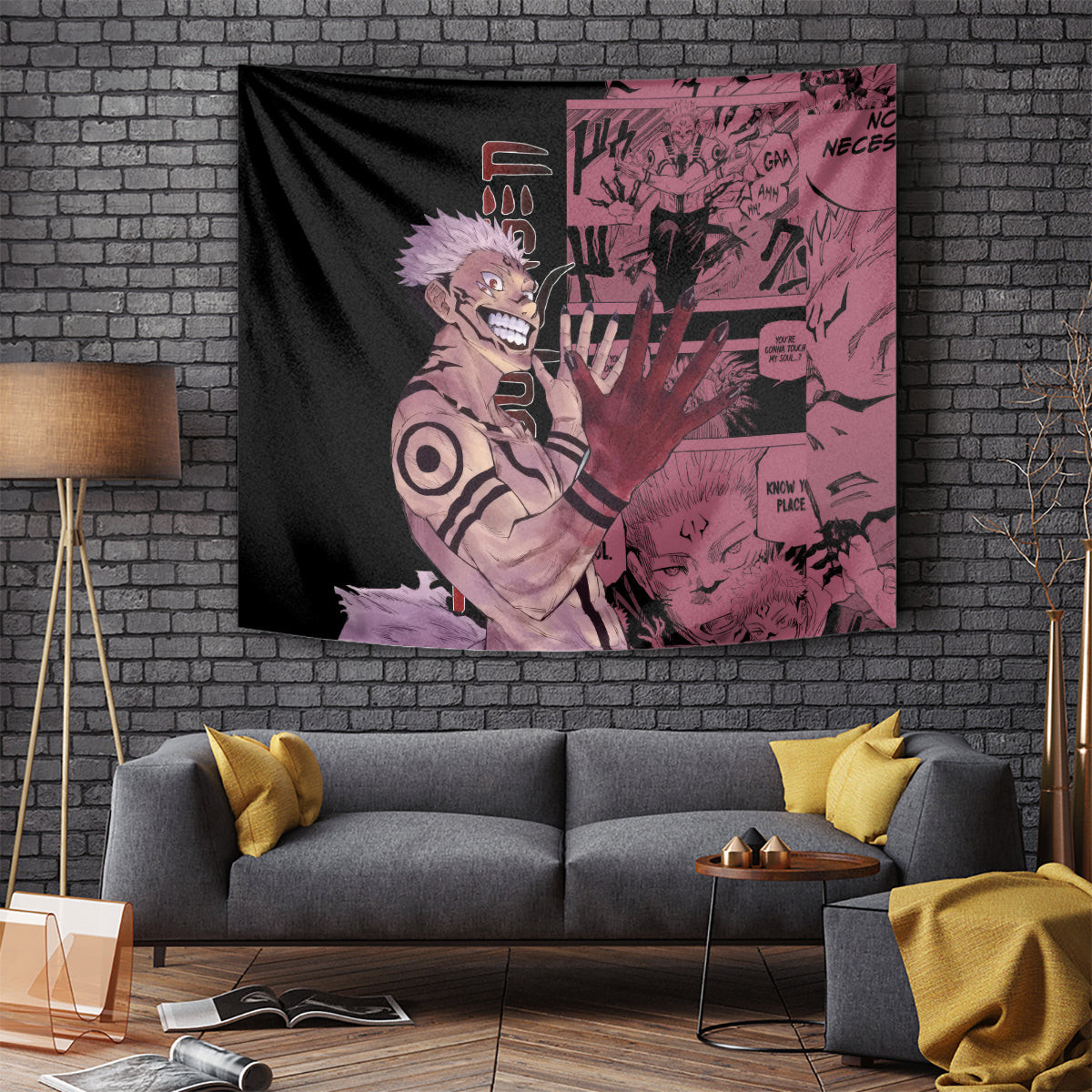 Ryoumen Sukuna Jujutsu Kaisen Manga Style Tapestry