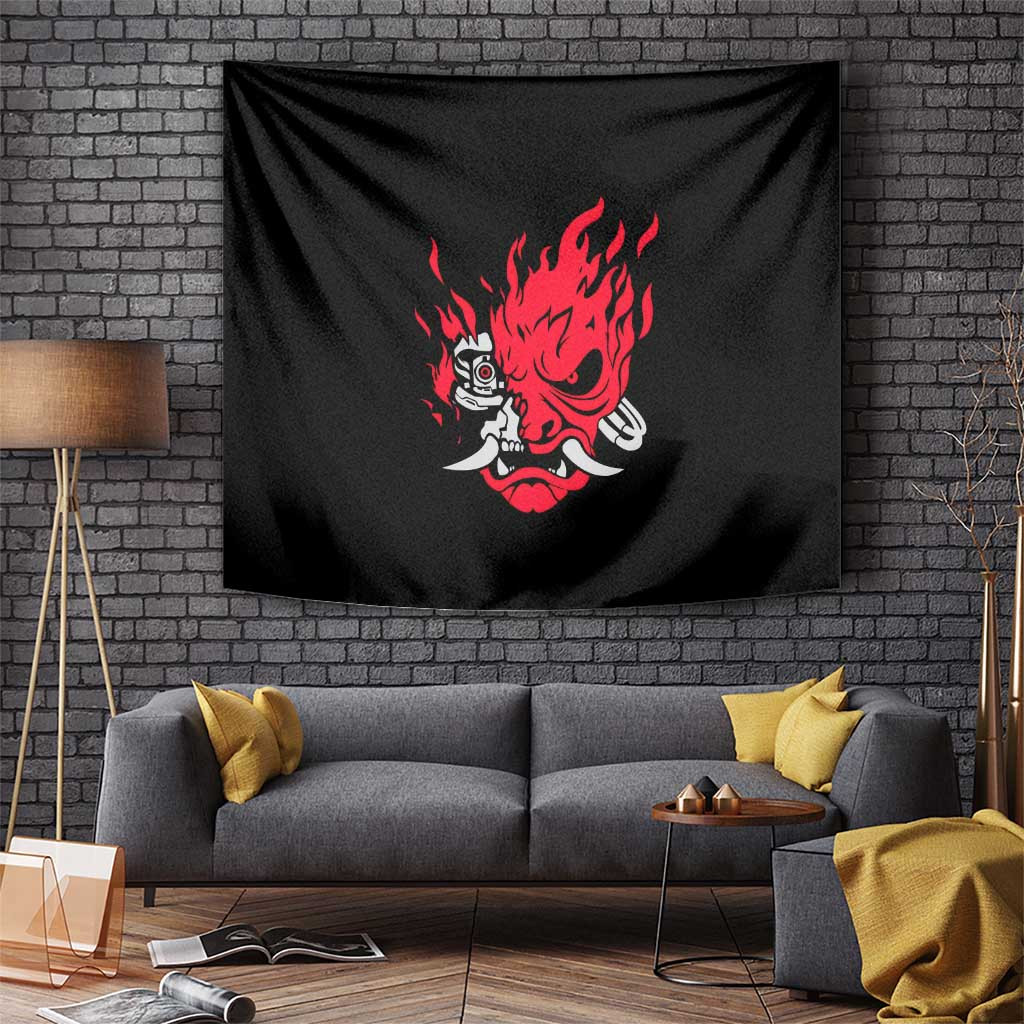 Samurai - Cyberpunk Tapestry Anime Style