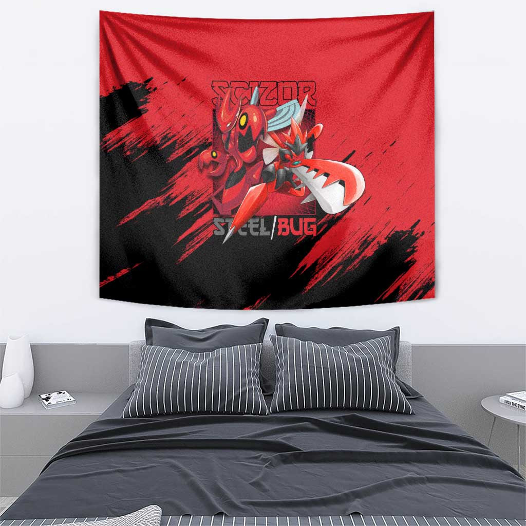 Scizor Pokemon Tapestry Anime Style