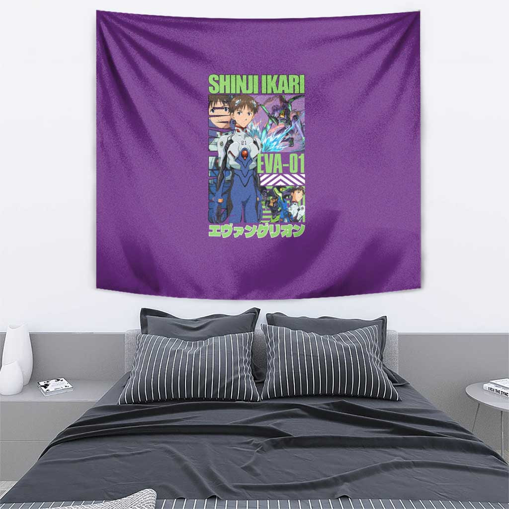 Shinji Ikari X Eva 01 Neon Genesis Evangelion Tapestry Anime Style