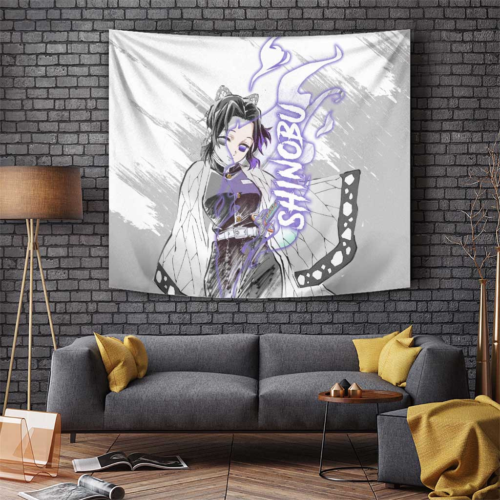 Shinobu Kochou - Semon Slayer Tapestry Anime Style