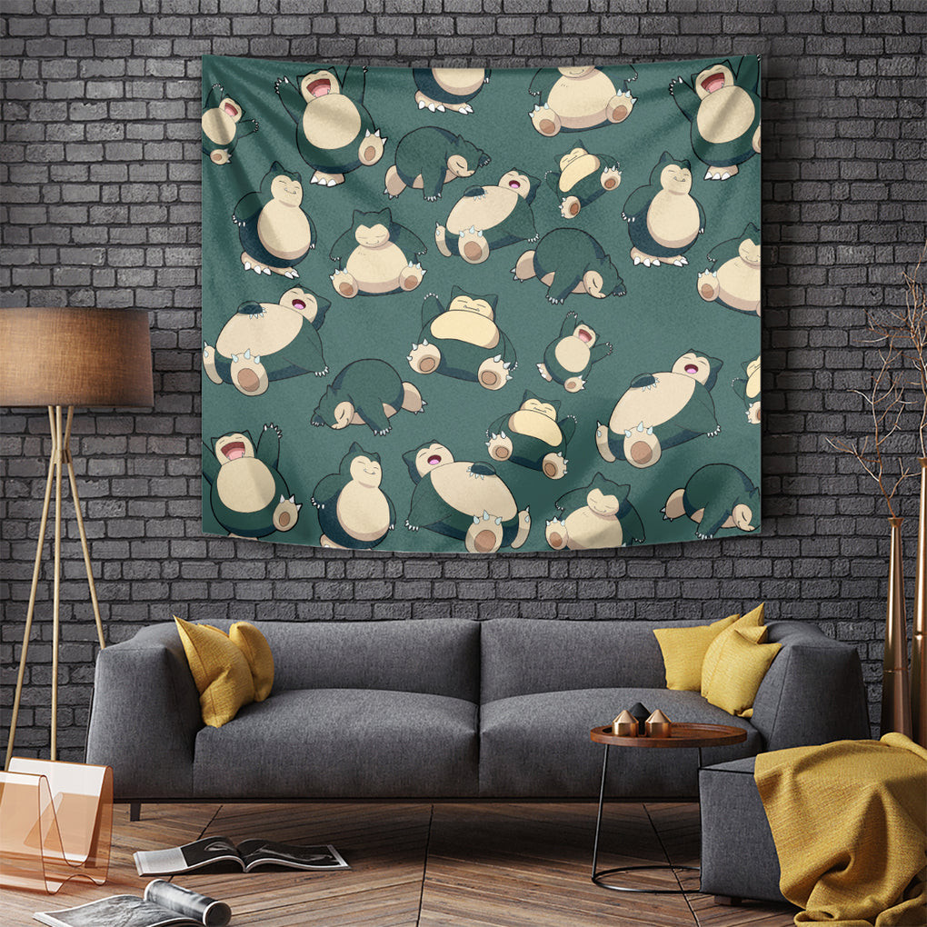 Snorlax Pattern Style Tapestry