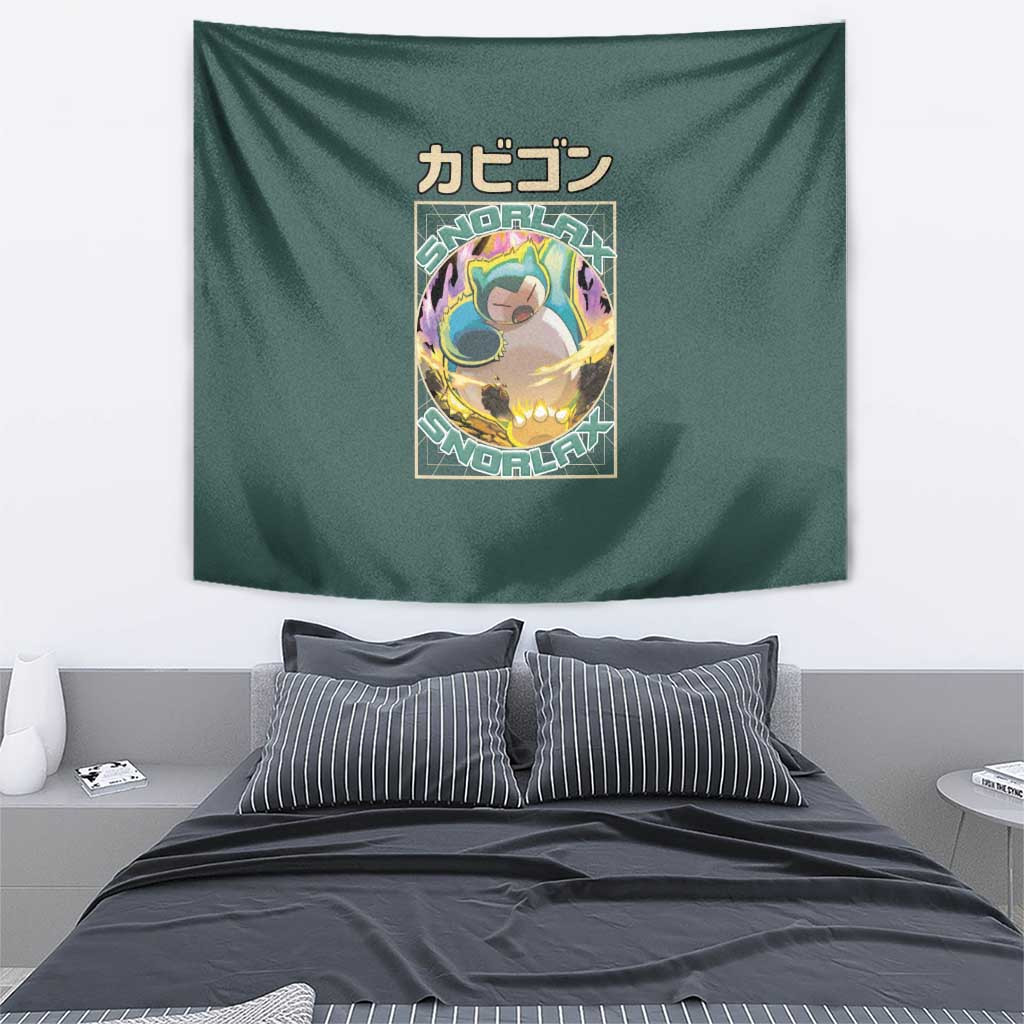 Snorlax - Pokemon Tapestry Anime Style
