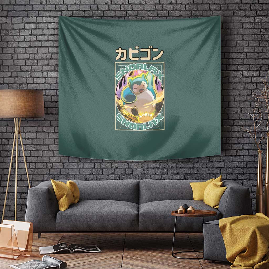 Snorlax - Pokemon Tapestry Anime Style