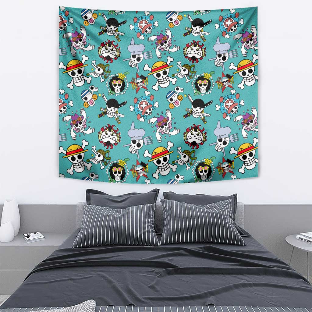 Strawhats Jolly Roger One Piece Tapestry Anime Pattern Style