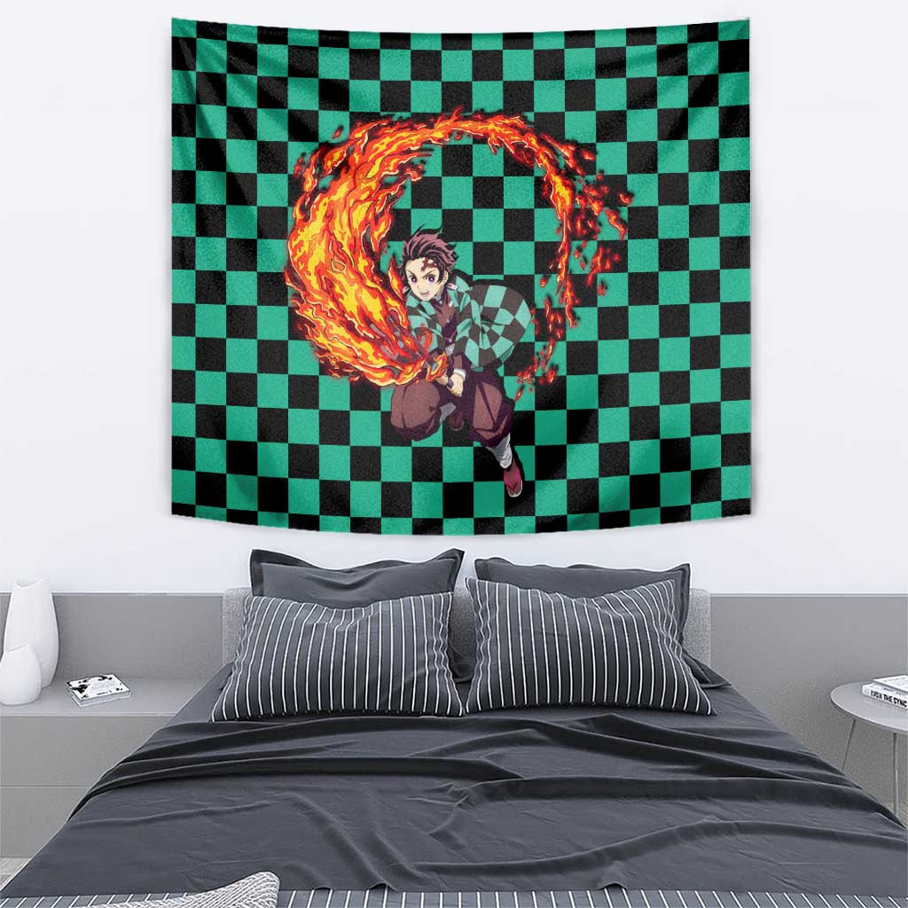 Tanjiro Sun Breathing - Demon Slayer Tapestry Anime Style