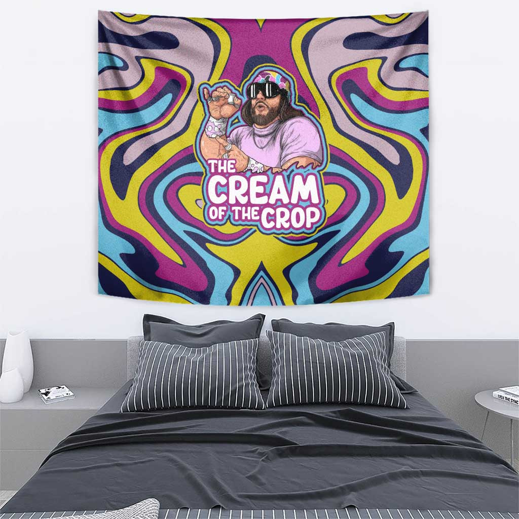 The Cream Of The Crop Trippy Randy Savage Pop Culture Tapestry Anime Style