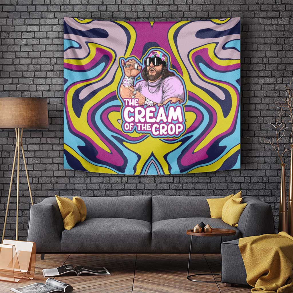 The Cream Of The Crop Trippy Randy Savage Pop Culture Tapestry Anime Style