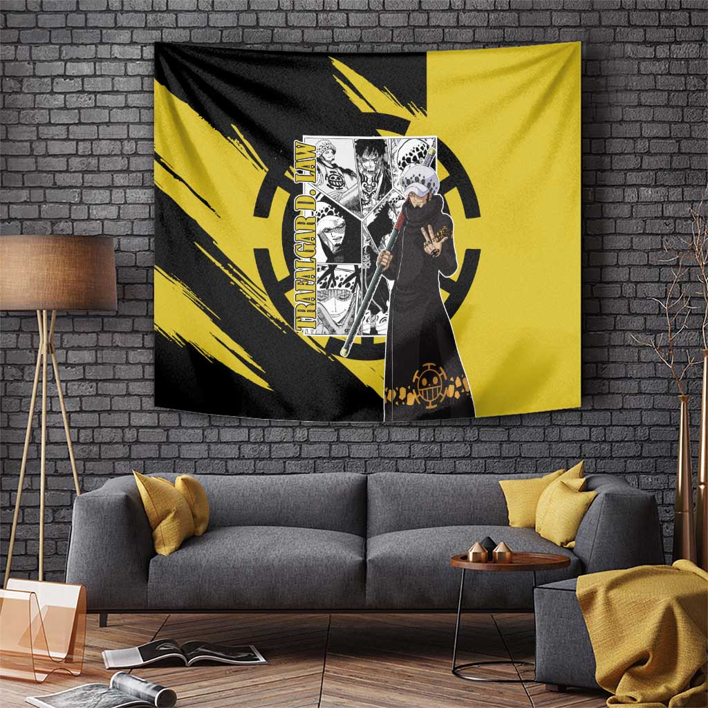Trafalgar D Law - One Piece Tapestry Anime Mix Manga Style