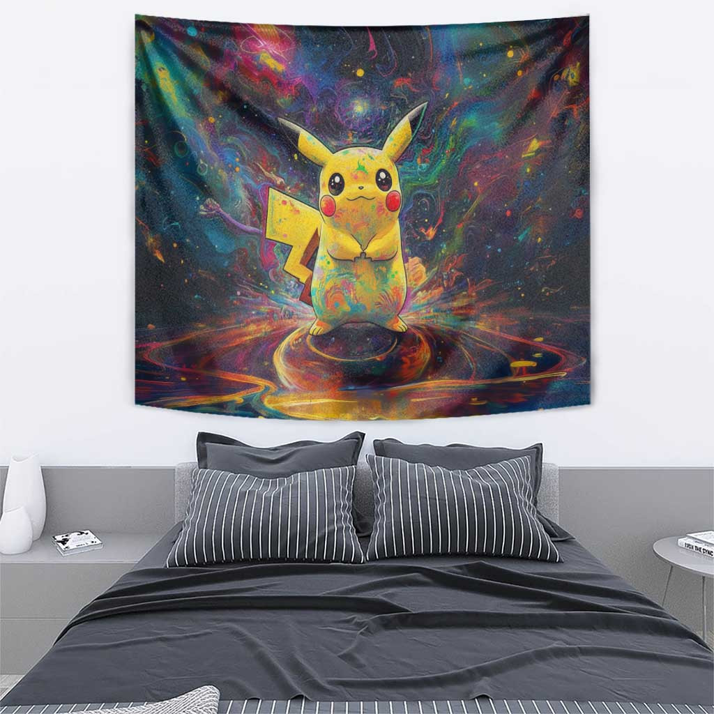 Trippy Pikachu Pokemon Tapestry Anime Style