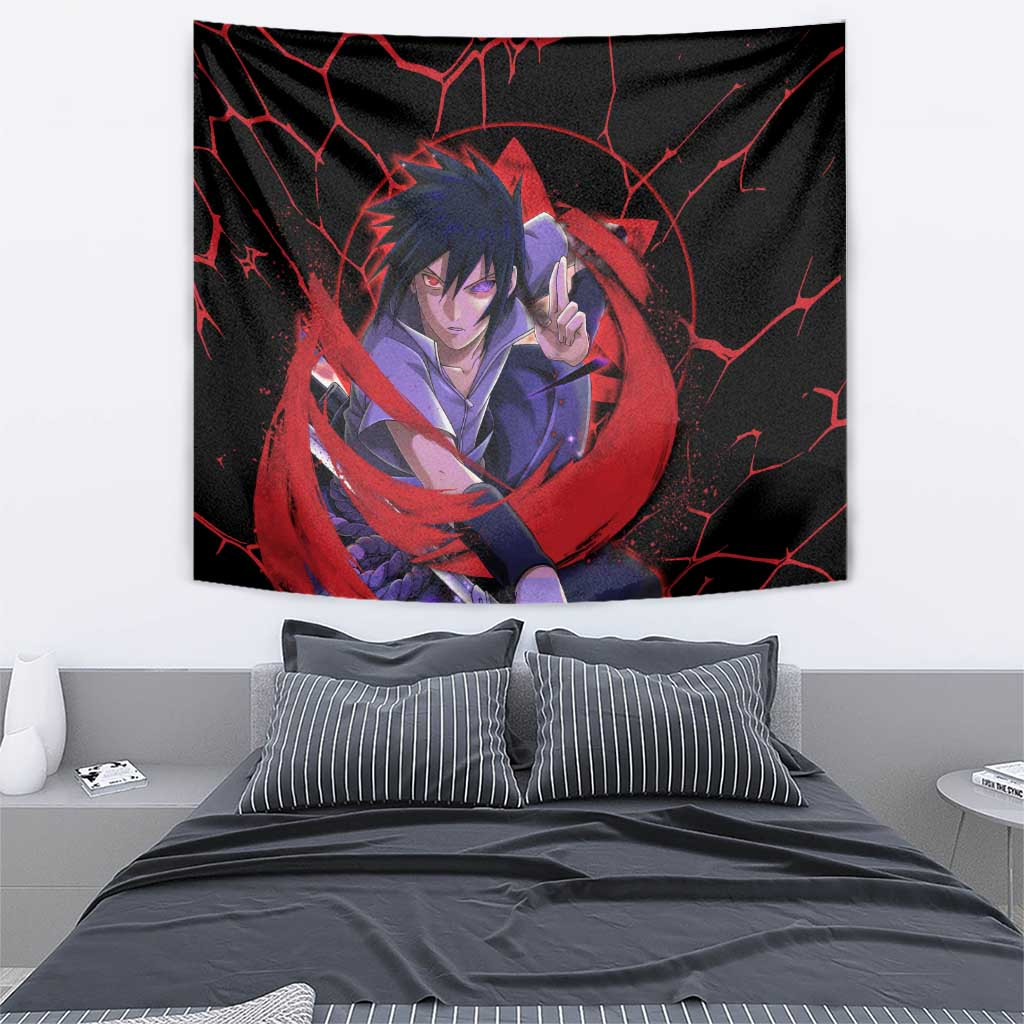 Trippy Sasuke Uchiha Naruto Tapestry Anime Style
