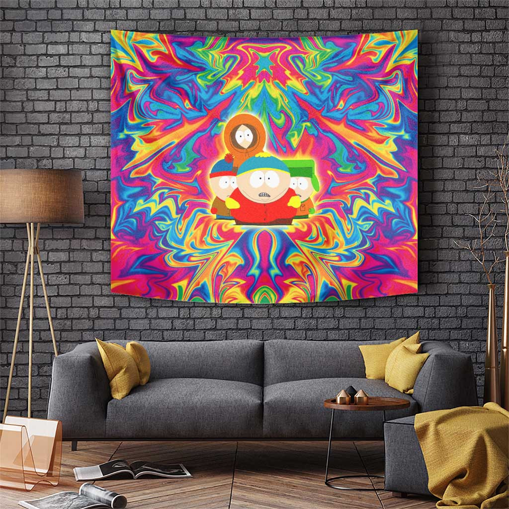 Trippy South Park Tapestry Anime Style