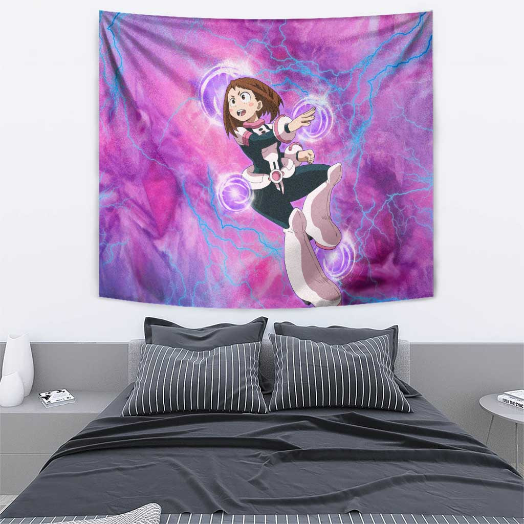 Trippy Uraraka Ochako My Hero Academia Tapestry Anime Mix Tie Dye Style