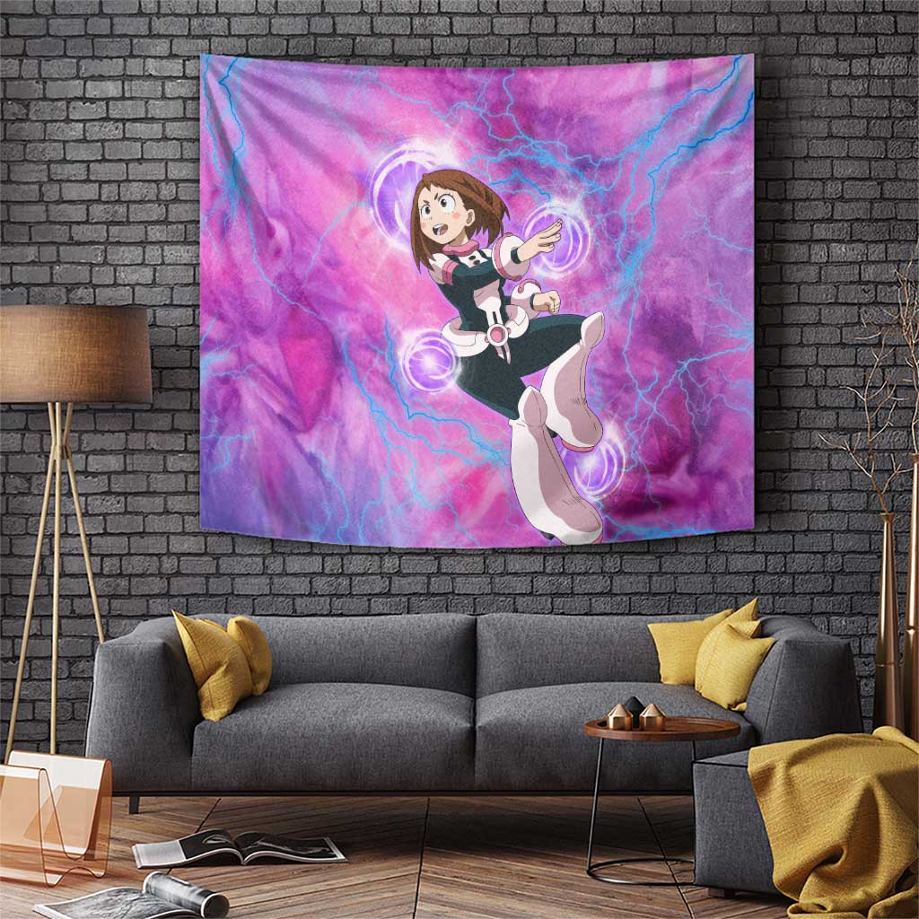 Trippy Uraraka Ochako My Hero Academia Tapestry Anime Mix Tie Dye Style