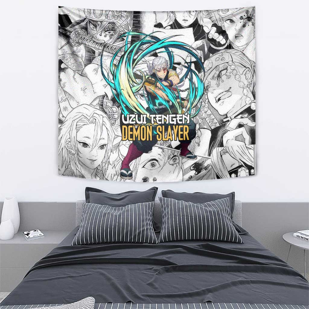 Uzui Tengen Manga Collage Demon Slayer Tapestry Anime Style