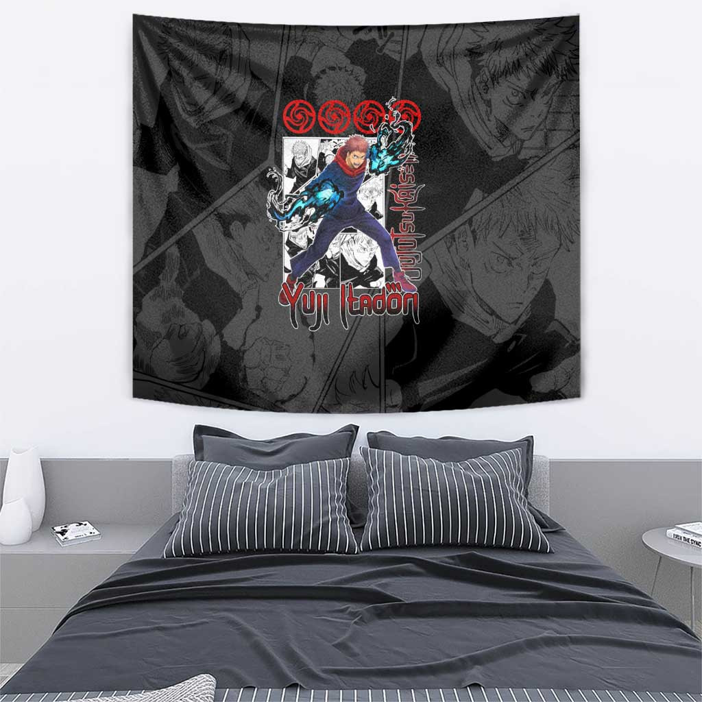 Yuji Itadori Jujutsu Kaisen Tapestry Anime Mix Manga Style