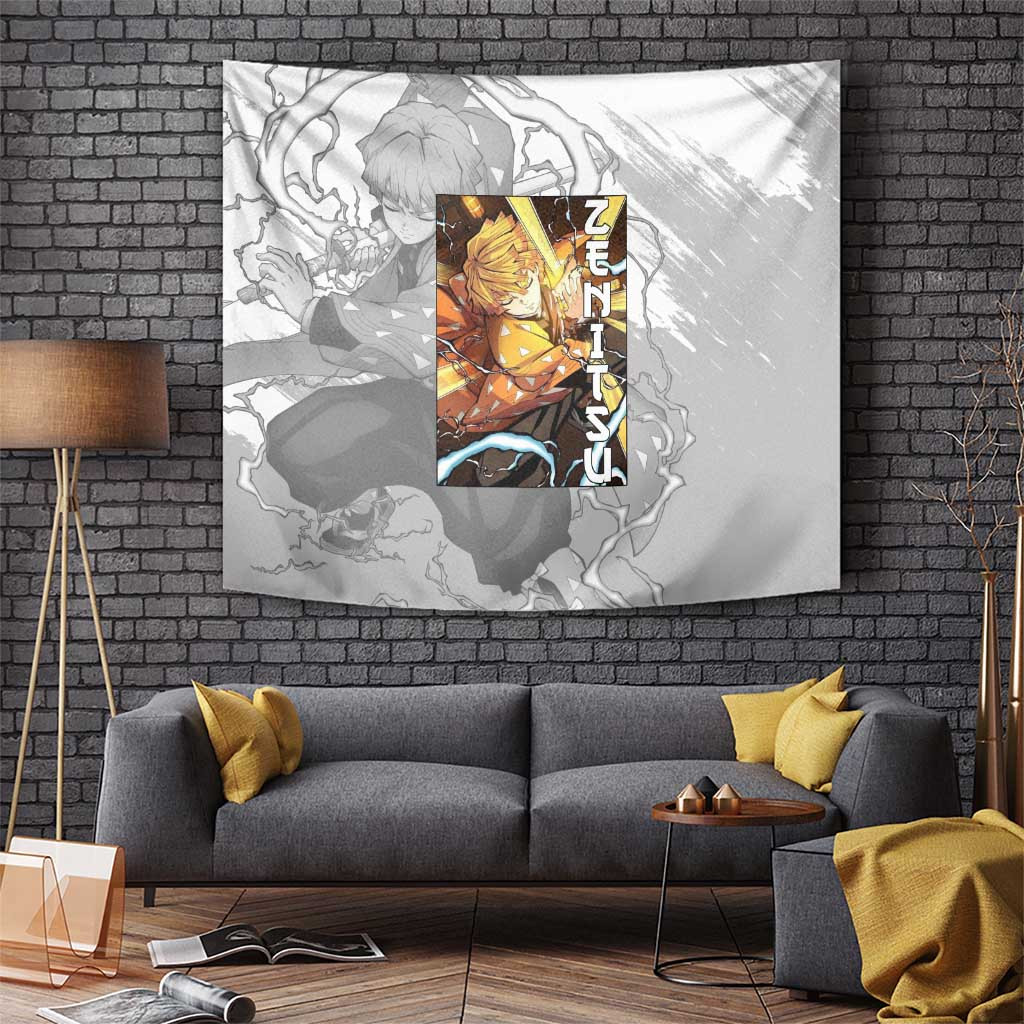 Zenitsu Agatsuma - Demon Slayer Tapestry Anime Style