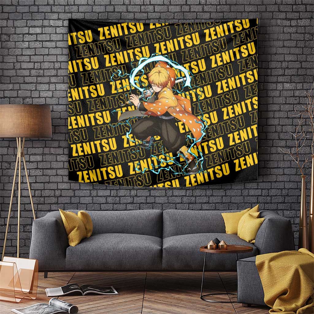 Zenitsu Agatsuma - Demon Slayer Tapestry Anime Style