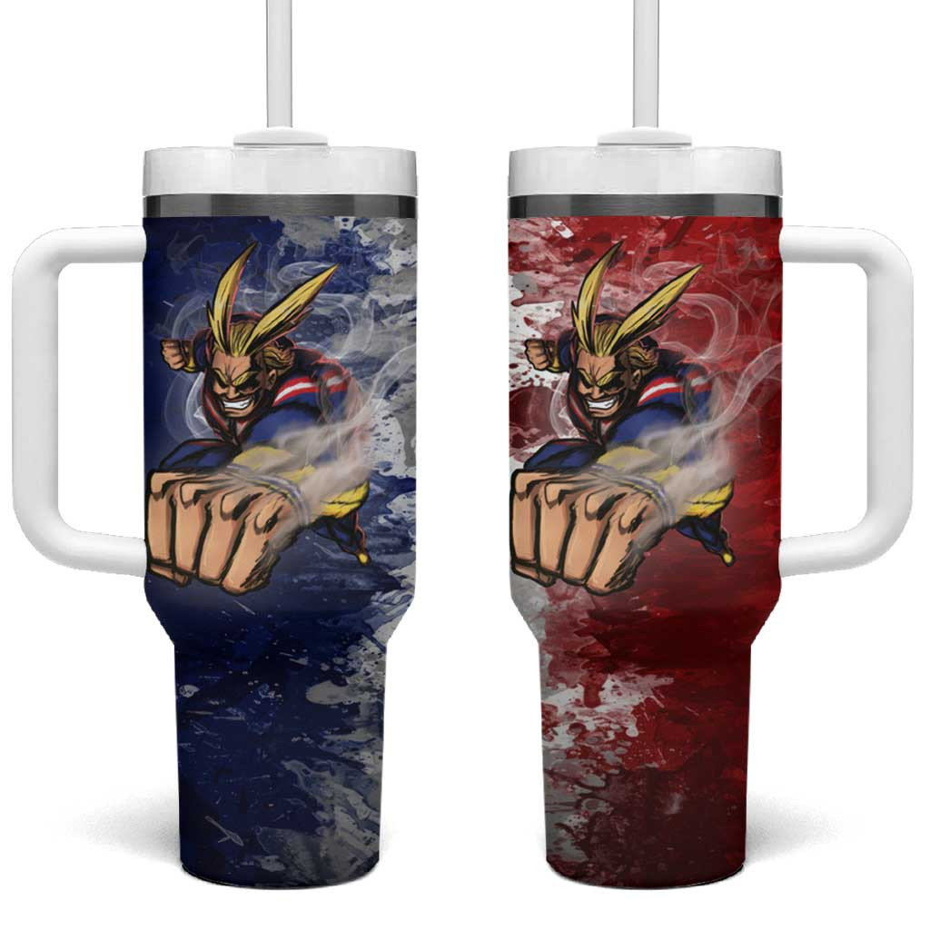 All Might My Hero Academia Tumbler With Handle With Heroic Smash Impact Aura