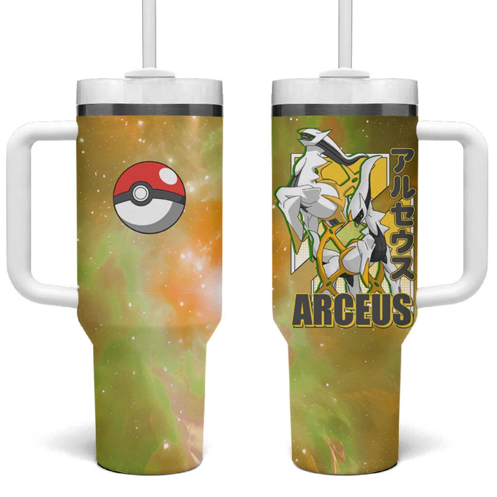 Arceus Legendary Pokemon Pullover Tumbler With Handle With Cosmic Galaxy Design