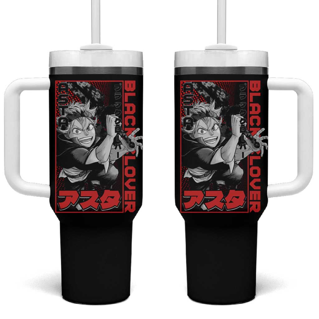 Asta Black Clover Tumbler With Handle With Gold Black Bull Squad Crest Print