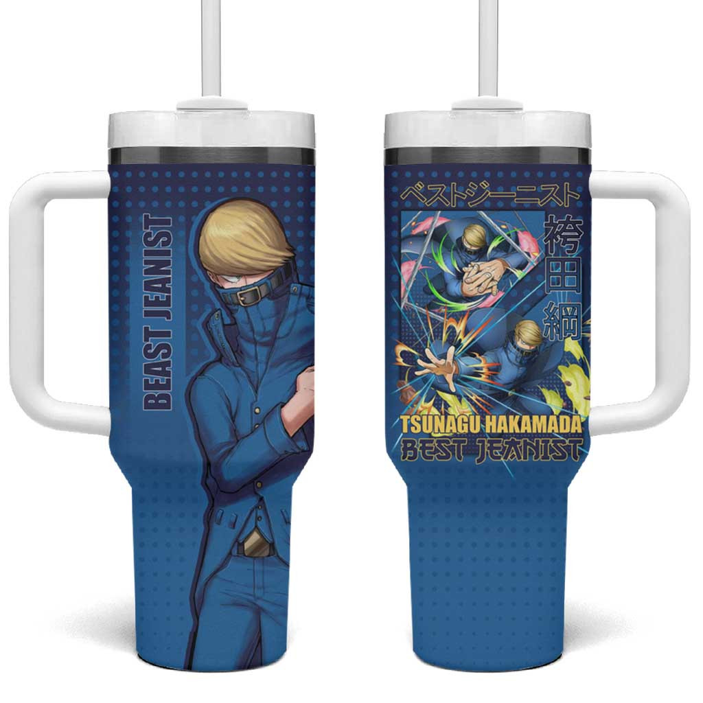 Best Jeanist My Hero Academia Tumbler With Handle With Tailored Denim Fiber Power Pose