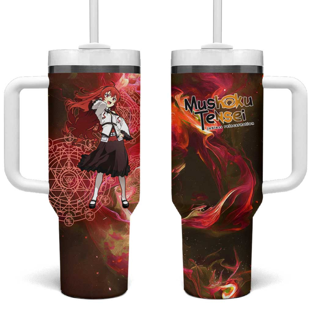 Boreas Greyrat Mushoku Tensei Tumbler With Handle Anime Magic Circle Red Flame