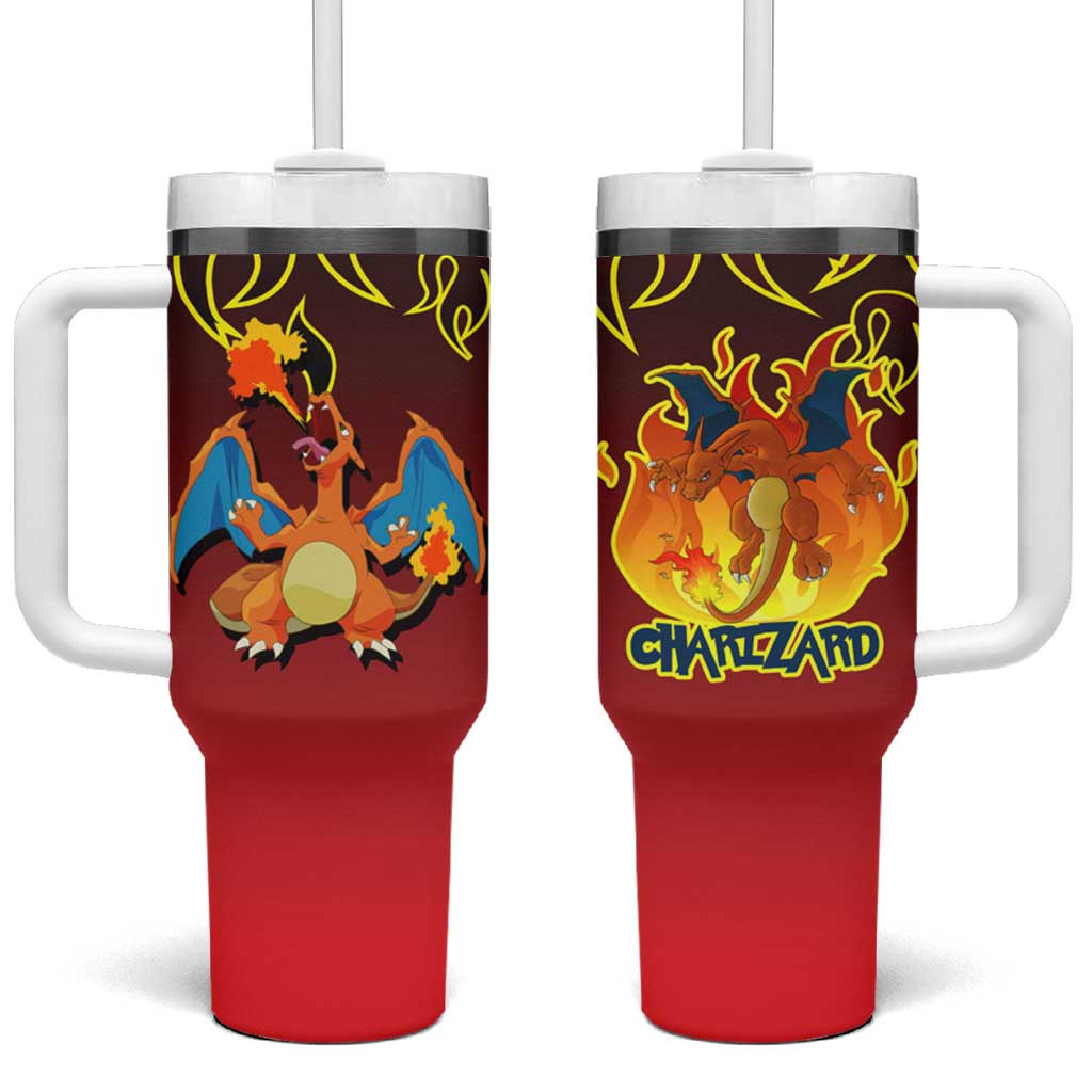 Charizard Dragon Poke Tumbler With Handle Anime Style