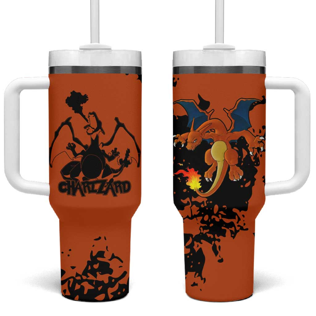 Charizard Poke Tumbler With Handle Fire Breathing Dragon Poke Japan Anime Style