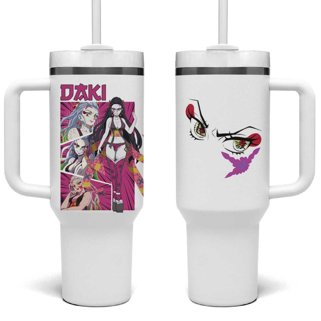 Daki Demon Slayer Tumbler With Handle Seductive Upper Moon Demon Japan Anime Style