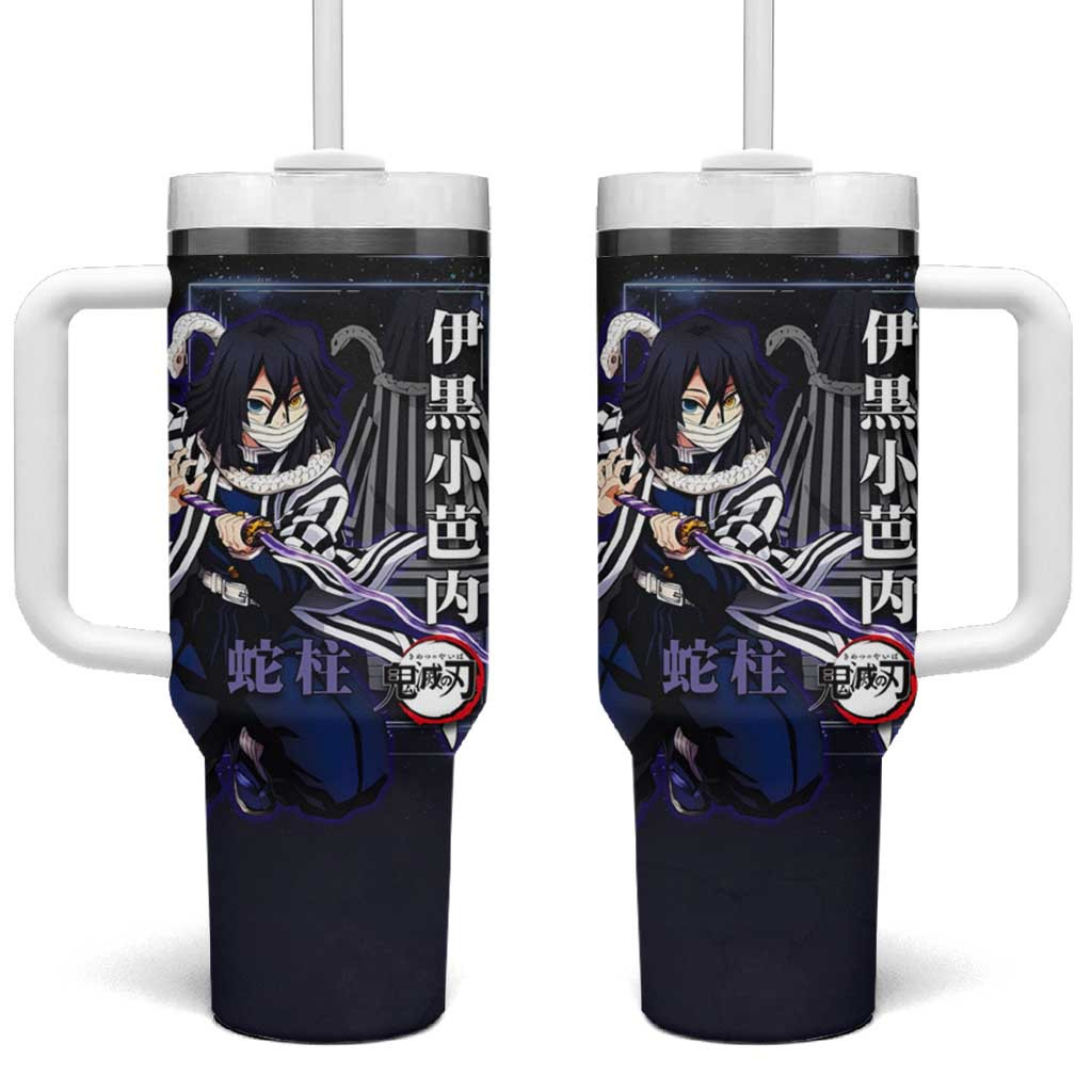 Demon Slayer Obanai Iguro Tumbler With Handle With Snake And Katana Anime Design