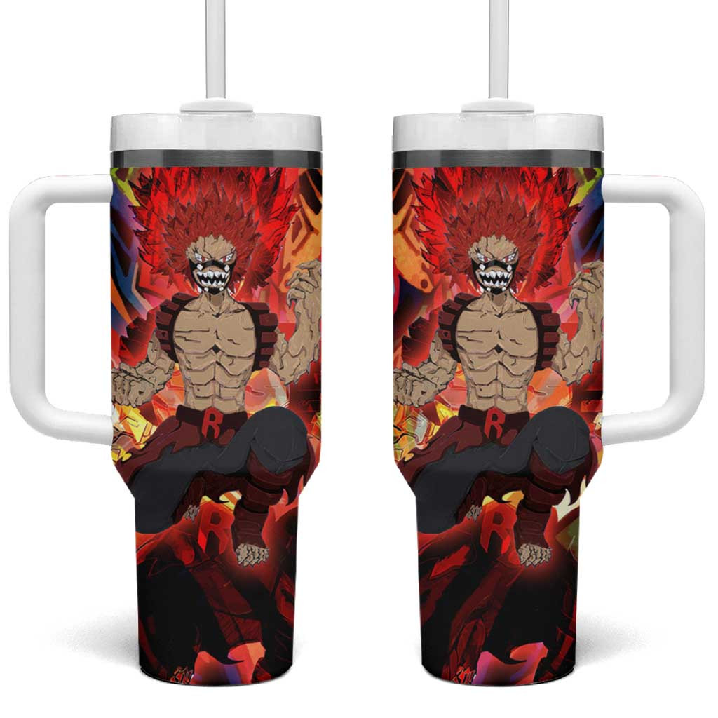 Eijiro Kirishima My Hero Academia Tumbler With Handle With Tribal Fire Burst Vibes