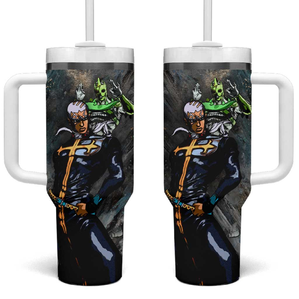 Enrico Pucci Jojos Bizarre Adventure Tumbler With Handle With Cosmic Stone Textured Aura