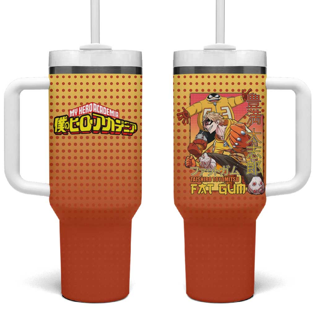 Fat Gum My Hero Academia Tumbler With Handle Taishiro Toyomitsu Bold Yellow Comic Style