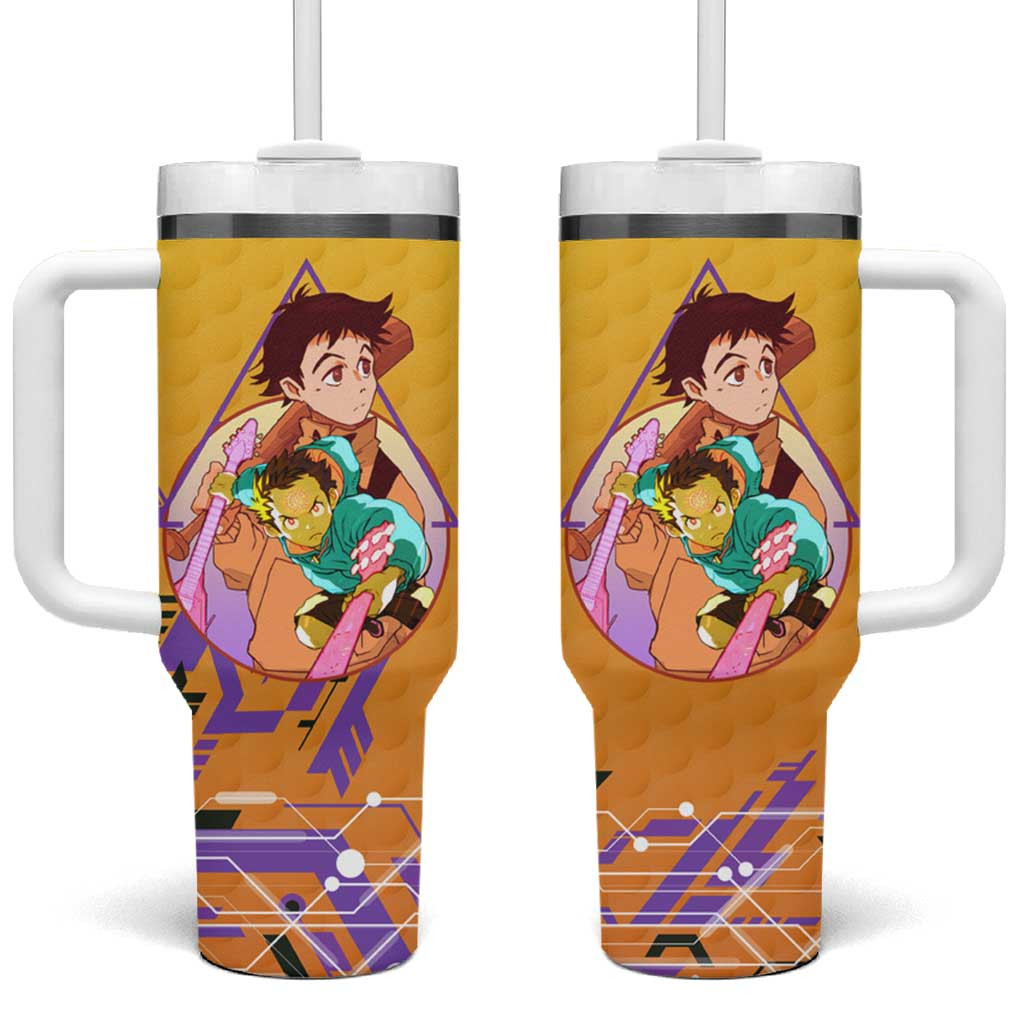 Flcl Electric Robot Mayhem Tumbler With Handle And Retro Aesthetic Japan Anime Style