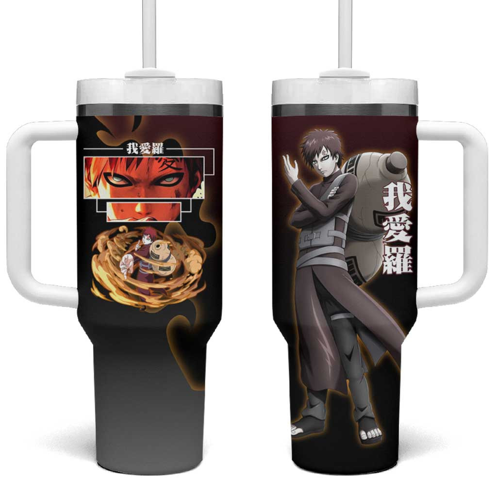Gaara Naruto Tumbler With Handle With Crimson Sand Cyclone Desert Cloak Theme