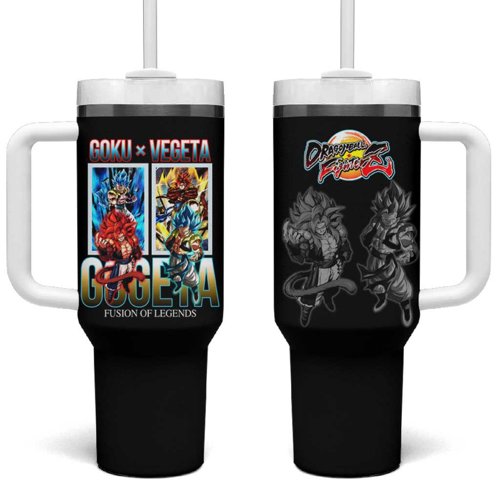 Gogeta Fusion Tumbler With Handle With Goku And Vegeta Power Multiplied Design