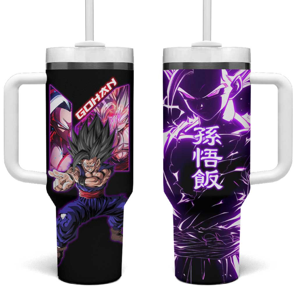 Gohan Dragon Ball Z Anime Pullover Tumbler With Handle With Power Surge Design