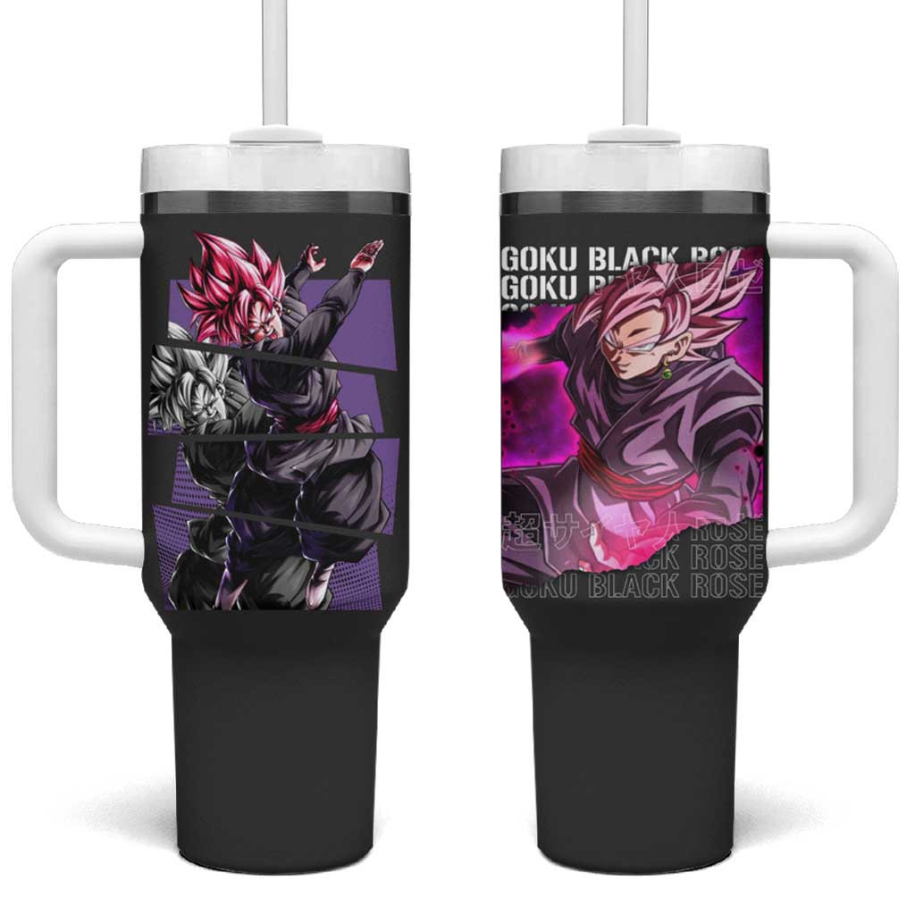 Goku Black Rose Dragon Ball Tumbler With Handle Anime Style