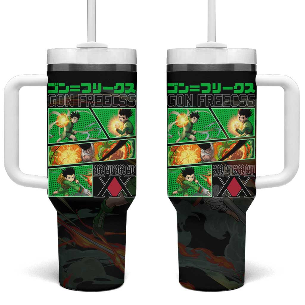 Gon Freecss Hunter X Hunter Tumbler With Handle With Green Aura Combat Style