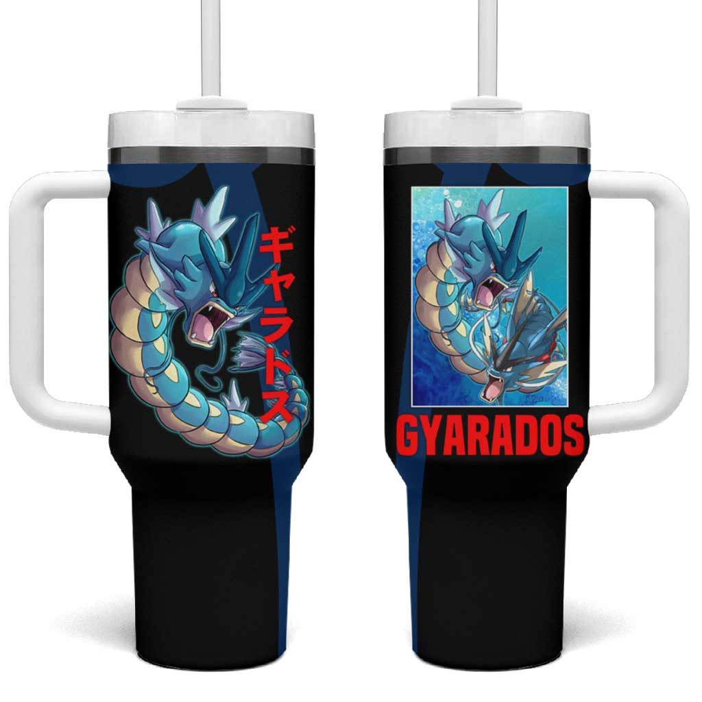 Gyarados Blue Anime Tumbler With Handle With Dragon Serpent Design And Water Type Energy