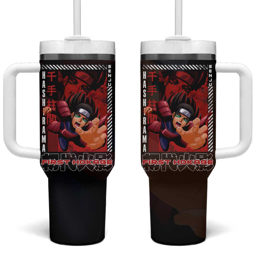Hashirama Senju Tumbler With Handle First Hokage Black With Naruto Anime Print