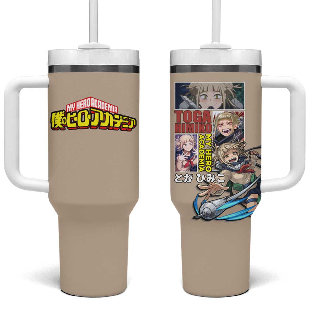 Himiko Toga My Hero Academia Tumbler With Handle Villain School Uniform Beige Style
