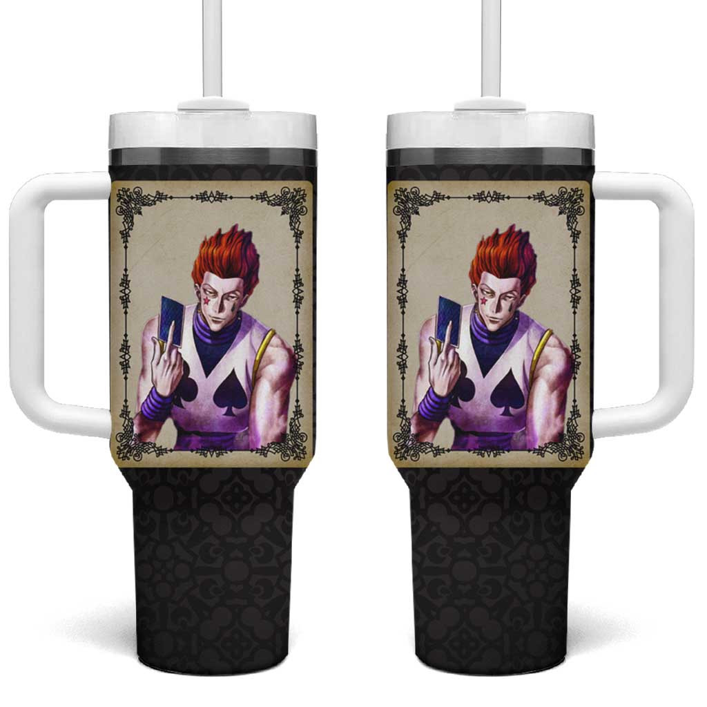 Hisoka Hunter X Hunter Tumbler With Handle With Vintage Card Frame Theme