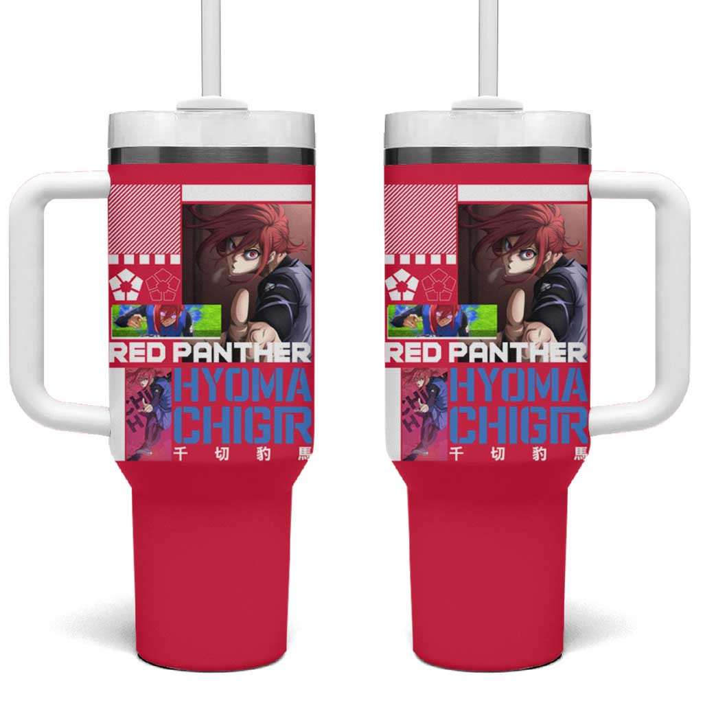 Hyoma Chigiri Blue Lock Tumbler With Handle Red Panther Anime In Crimson Red