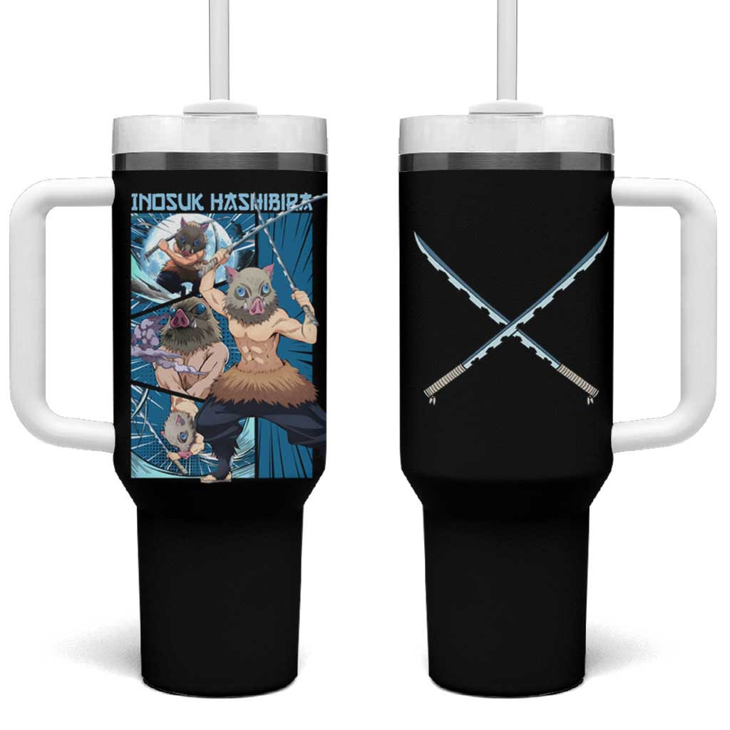 Inosuke Demon Slayer Tumbler With Handle Wild Boar Headed Fighter Japan Anime Style