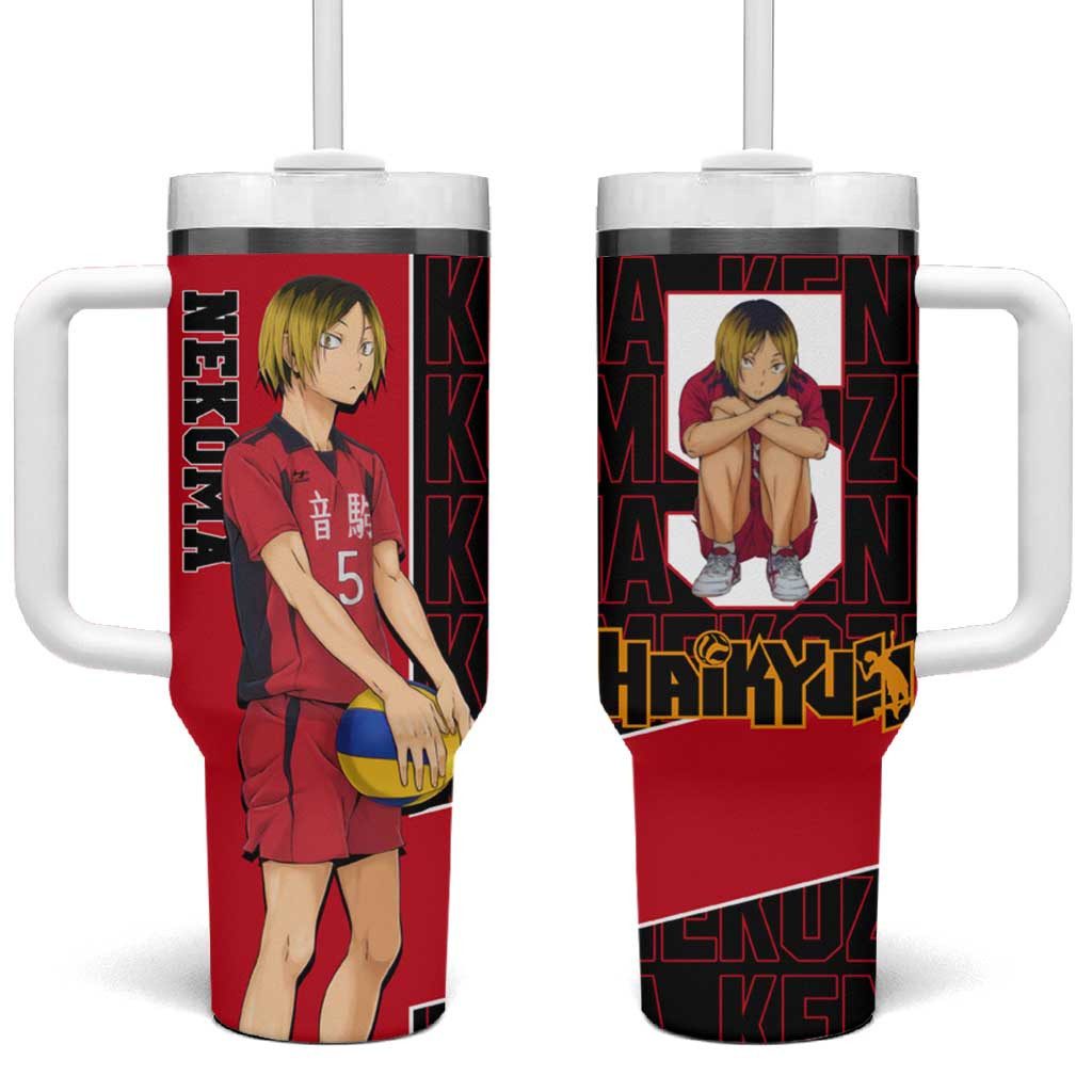 Kenma Kozume Haikyuu Quiet Setter Tumbler With Handle With Blonde Hair Anime Style