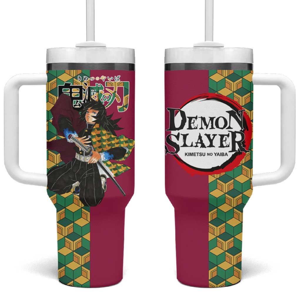Kimetsu Giyu Tomioka Demon Slayer Tumbler With Handle Water Hashira Japan Anime Style