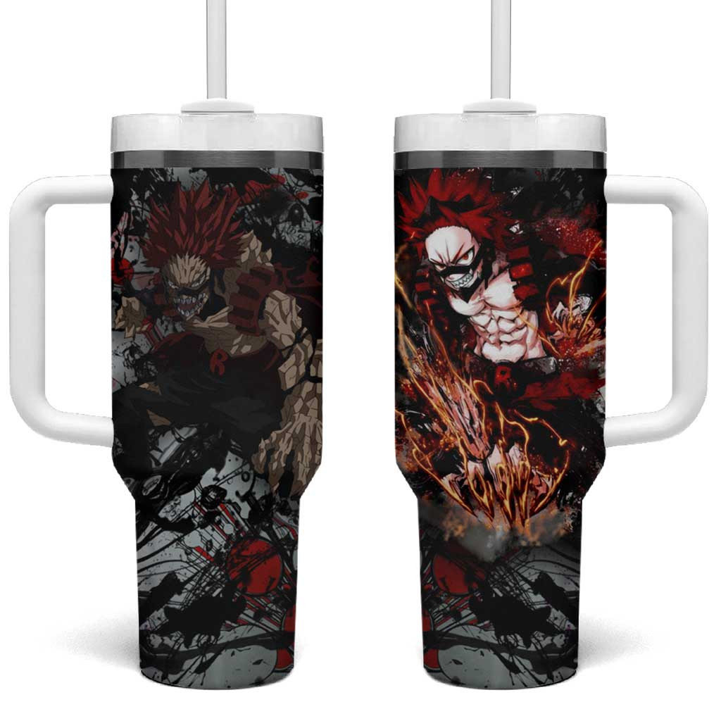 Kirishima My Hero Academia Tumbler With Handle With Fierce Riot Impact Background